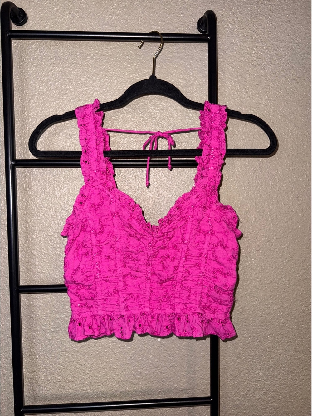 Urban Outfitters Pink Ruffled Crop Top, Size XS